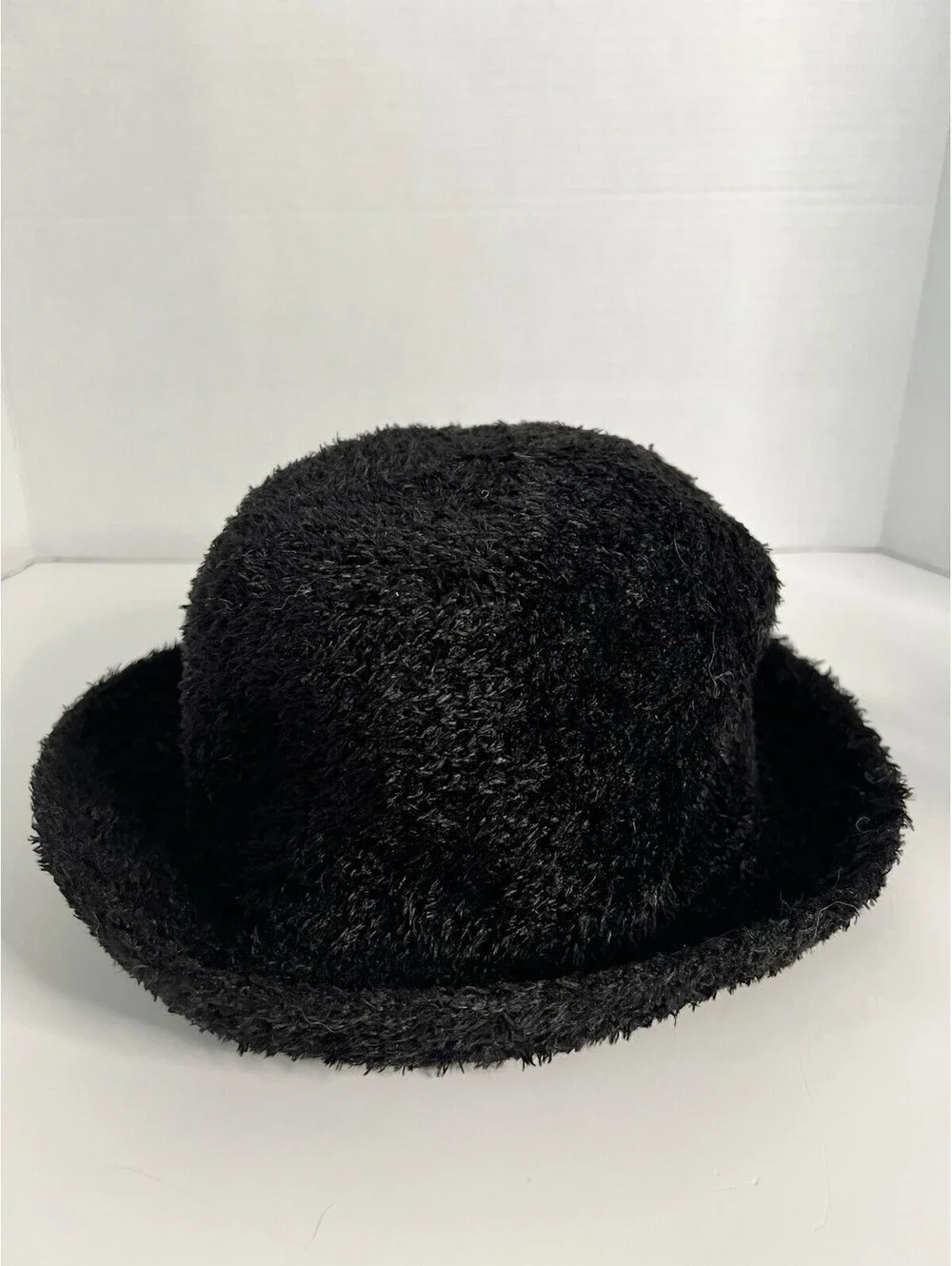 Vintage Jaclyn Smith Women’s Black Soft Fuzzy Fedora Cloche Hat Chic Classic